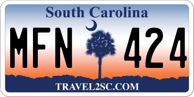SC license plate MFN424