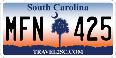 SC license plate MFN425