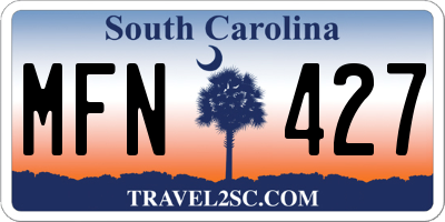 SC license plate MFN427