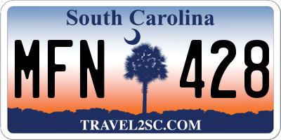 SC license plate MFN428