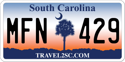 SC license plate MFN429