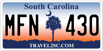 SC license plate MFN430