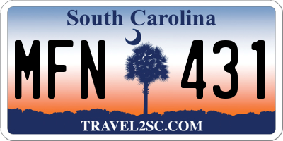 SC license plate MFN431