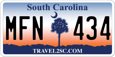 SC license plate MFN434