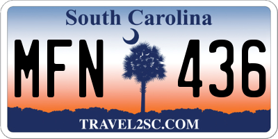 SC license plate MFN436