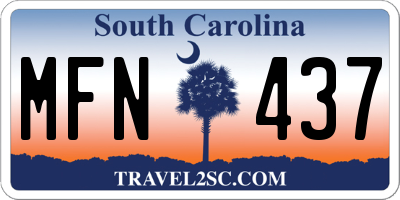 SC license plate MFN437