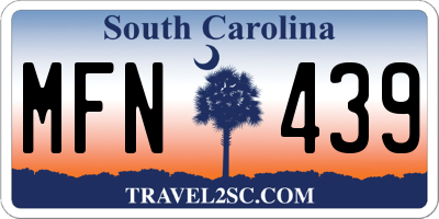 SC license plate MFN439