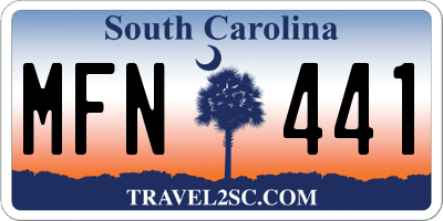 SC license plate MFN441