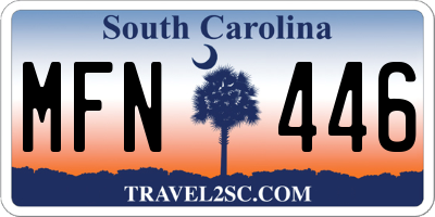 SC license plate MFN446