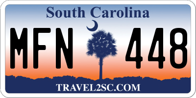 SC license plate MFN448