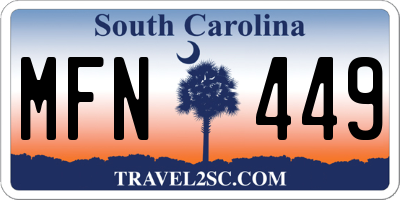 SC license plate MFN449
