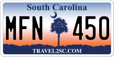 SC license plate MFN450