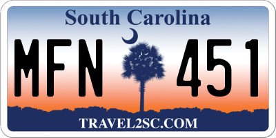 SC license plate MFN451
