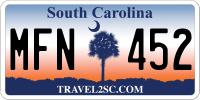 SC license plate MFN452