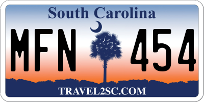 SC license plate MFN454