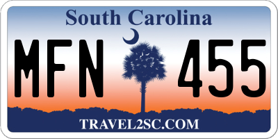 SC license plate MFN455