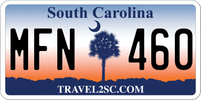 SC license plate MFN460