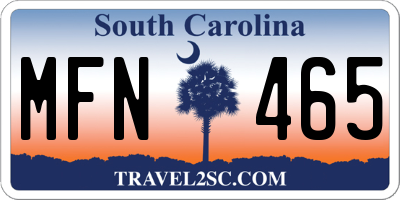 SC license plate MFN465