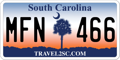 SC license plate MFN466
