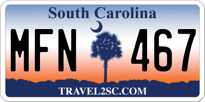 SC license plate MFN467