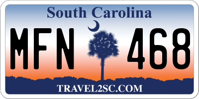 SC license plate MFN468