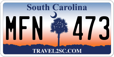 SC license plate MFN473