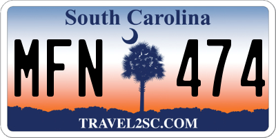 SC license plate MFN474