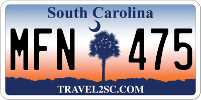 SC license plate MFN475