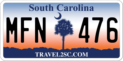 SC license plate MFN476
