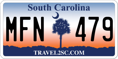 SC license plate MFN479
