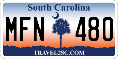 SC license plate MFN480