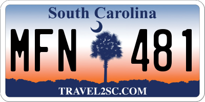 SC license plate MFN481