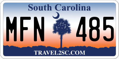 SC license plate MFN485