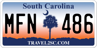SC license plate MFN486