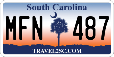 SC license plate MFN487