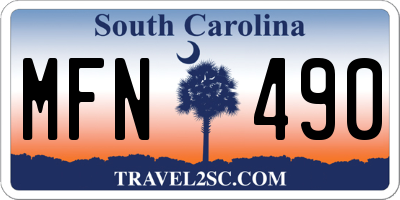 SC license plate MFN490