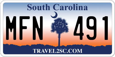SC license plate MFN491