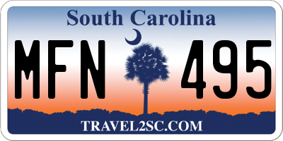 SC license plate MFN495