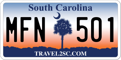 SC license plate MFN501