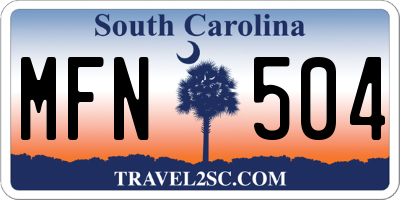 SC license plate MFN504