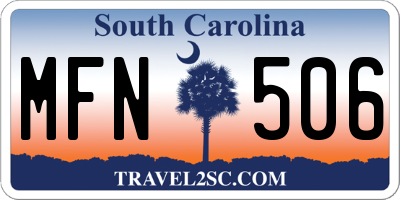 SC license plate MFN506