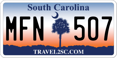 SC license plate MFN507