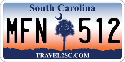 SC license plate MFN512