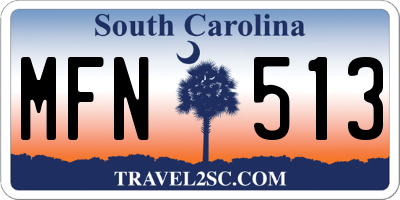 SC license plate MFN513