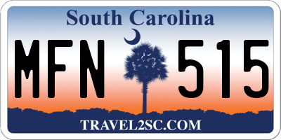SC license plate MFN515