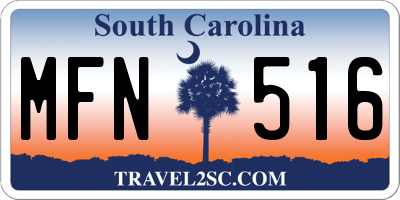SC license plate MFN516