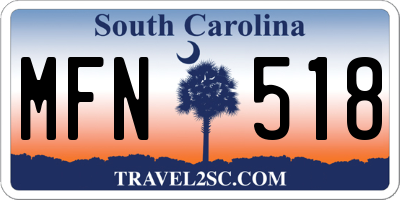 SC license plate MFN518
