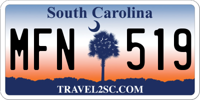 SC license plate MFN519