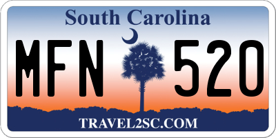 SC license plate MFN520