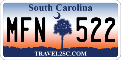 SC license plate MFN522